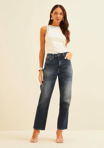 Calça Jeans Nadia Cintura Alta Reta - Forum