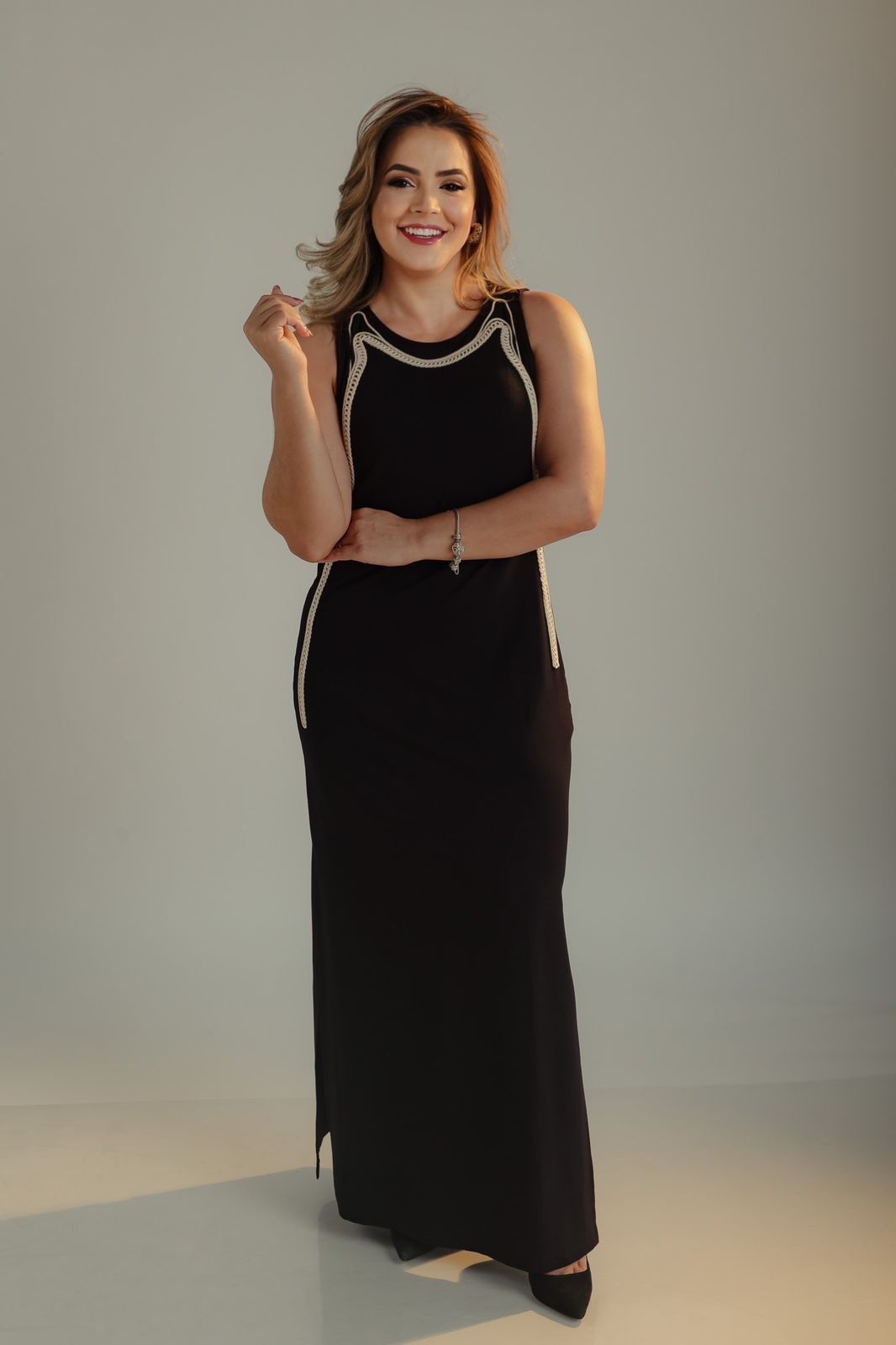 Vestido Longo com Bordado FORUM