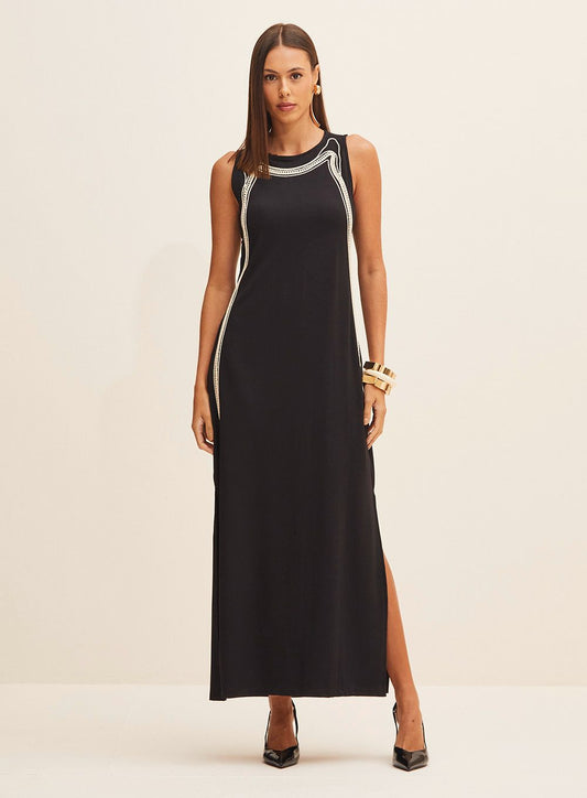 Vestido Longo com Bordado FORUM