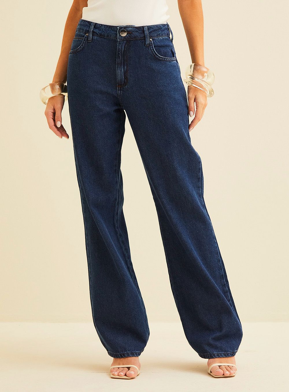 Calça Jeans Raquel Wide Leg Forum Índigo Escuro